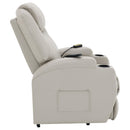  Coaster Furniture Sanger 600497P Upholstered Power Lift Massage Recliner - Champagne IMAGE 9
