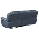  Coaster Furniture Sloane 610271 Upholstered Padded Arm Reclining Sofa - Blue IMAGE 5