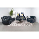  Coaster Furniture Sloane 610272 Upholstered Padded Arm Reclining Loveseat - Blue IMAGE 8