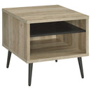  Coaster Furniture Welsh 701037 Square Engineered Wood Side End Table - Distressed Pine IMAGE 1
