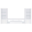  Coaster Furniture Jude 704251-SET 3-Piece Entertainment Center with 71" TV Stand - White High Gloss IMAGE 1