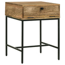  Coaster Furniture Stephie 704697 Rectangular Side End Table with Storage - Honey Brown IMAGE 1