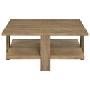  Coaster Furniture Dawn 707718 Square Engineered Wood Coffee Table - Mango Brown IMAGE 3