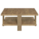  Coaster Furniture Dawn 707718 Square Engineered Wood Coffee Table - Mango Brown IMAGE 4