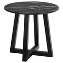  Coaster Furniture Skylark 707847 Round Marble-like SmartTop Side End Table - Black IMAGE 1