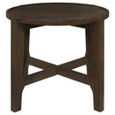  Coaster Furniture Cota 708287 Round Solid Wood End Table - Dark Brown IMAGE 3