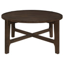  Coaster Furniture Cota 708288 Round Solid Wood Coffee Table - Dark Brown IMAGE 3