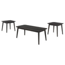  Coaster Furniture Radley 708490 3-piece Rectangular Coffee Table Set - Black IMAGE 1