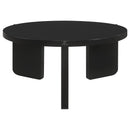  Coaster Furniture Cordova 709678 Round Solid Wood Coffee Table - Black IMAGE 1