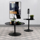 Coaster Furniture Ganso 709687 Round Metal End Table With Tempered Glass Top - Black IMAGE 3