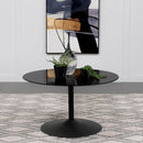  Coaster Furniture Ganso 709688 Round Metal Coffee Table With Tempered Glass Top - Black IMAGE 2