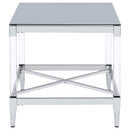  Coaster Furniture Lindley 709727 Square Tempered Mirror Acrylic Side End Table - Chrome IMAGE 6