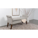  Coaster Furniture Farrah 910238 Velvet Upholstered Rolled Arm Storage Bench - Beige IMAGE 2