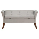  Coaster Furniture Farrah 910238 Velvet Upholstered Rolled Arm Storage Bench - Beige IMAGE 8