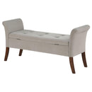  Coaster Furniture Farrah 910238 Velvet Upholstered Rolled Arm Storage Bench - Beige IMAGE 9