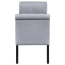  Coaster Furniture Farrah 910239 Velvet Upholstered Rolled Arm Storage Bench - Silver IMAGE 6