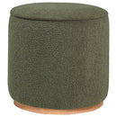  Coaster Furniture Zena 910302 Faux Sheepskin Upholstered Round Ottoman - Green IMAGE 1