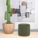  Coaster Furniture Zena 910302 Faux Sheepskin Upholstered Round Ottoman - Green IMAGE 2