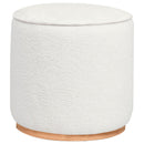  Coaster Furniture Zena 910303 Faux Sheepskin Upholstered Round Ottoman - Ivory IMAGE 1