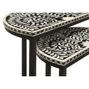  Coaster Furniture Zakiya 930195 2-piece Demilune Nesting Table Set - Black and White IMAGE 8
