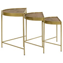  Coaster Furniture Tristen 936156 3-Piece Demilune Nesting Table - Brown and Gold IMAGE 4