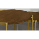  Coaster Furniture Malka 936168 2-piece Round Wood Nesting Table - Dark Brown and Gold IMAGE 7