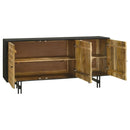  Coaster Furniture Aminah 950383 3-door Wood Accent Cabinet - Natural and Black IMAGE 2