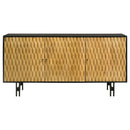 Coaster Furniture Aminah 950383 3-door Wood Accent Cabinet - Natural and Black IMAGE 3