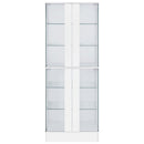  Coaster Furniture Cabra 950397 4-door LED Curio Display Cabinet - White High Gloss IMAGE 4