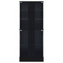  Coaster Furniture Cabra 950398 4-door LED Curio Display Cabinet - Black High Gloss IMAGE 6