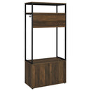  Coaster Furniture Quincy 980006 2-door Coat Rack Hall Tree Storage Bench - Dark Pine IMAGE 7