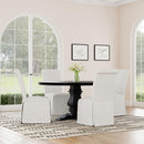  Coaster Furniture Shawna 100748 Upholstered Skirted Side Chair - White IMAGE 11