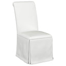  Coaster Furniture Shawna 100748 Upholstered Skirted Side Chair - White IMAGE 1