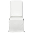  Coaster Furniture Shawna 100748 Upholstered Skirted Side Chair - White IMAGE 2