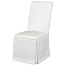  Coaster Furniture Shawna 100748 Upholstered Skirted Side Chair - White IMAGE 3