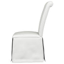  Coaster Furniture Shawna 100748 Upholstered Skirted Side Chair - White IMAGE 4