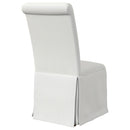  Coaster Furniture Shawna 100748 Upholstered Skirted Side Chair - White IMAGE 7