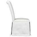  Coaster Furniture Shawna 100748 Upholstered Skirted Side Chair - White IMAGE 8