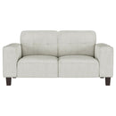 Coaster Furniture Deerhurst 509648 Upholstered Track Arm Tufted Loveseat - Greige IMAGE 2
