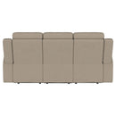  Coaster Furniture Brentwood 610281 Upholstered Motion Reclining Sofa - Taupe IMAGE 6