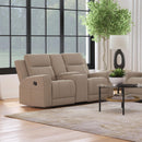  Coaster Furniture Brentwood 610282 Upholstered Motion Reclining Loveseat - Taupe IMAGE 10