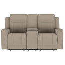  Coaster Furniture Brentwood 610282 Upholstered Motion Reclining Loveseat - Taupe IMAGE 3