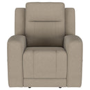  Coaster Furniture Brentwood 610283 Upholstered Recliner Chair - Taupe IMAGE 3