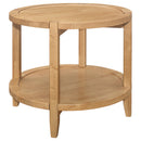  Coaster Furniture Camillo 709697 Round Solid Wood Side End Table - Maple Brown IMAGE 1