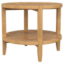 Coaster Furniture Camillo 709697 Round Solid Wood Side End Table - Maple Brown IMAGE 3