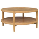  Coaster Furniture Camillo 709698 Round Solid Wood Coffee Table - Maple Brown IMAGE 2
