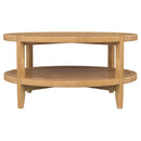  Coaster Furniture Camillo 709698 Round Solid Wood Coffee Table - Maple Brown IMAGE 5