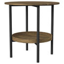  Coaster Furniture Delfin 721617 Round Glass Top Side End Table - Black and Brown IMAGE 3