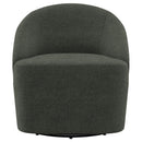  Coaster Furniture Leon 903075 Upholstered Barrel Accent Swivel Chair - Hunter Green IMAGE 2