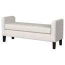  Coaster Furniture Rex 910260 Fabric Upholstered Accent Bench with Armrests - Vanilla IMAGE 3